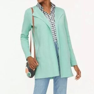 J Crew Vanessa Open Front Cardigan Turquoise Aqua Blue Sweater Woman’s XXS Shrug